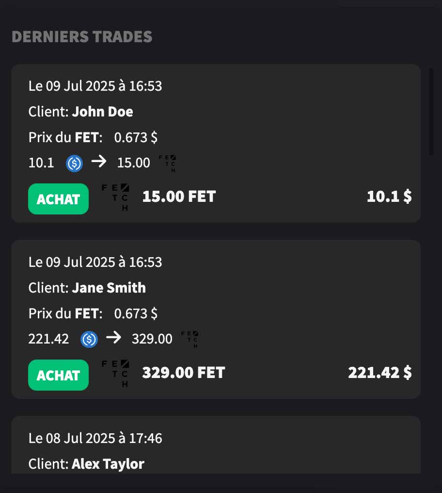 Historique transactions