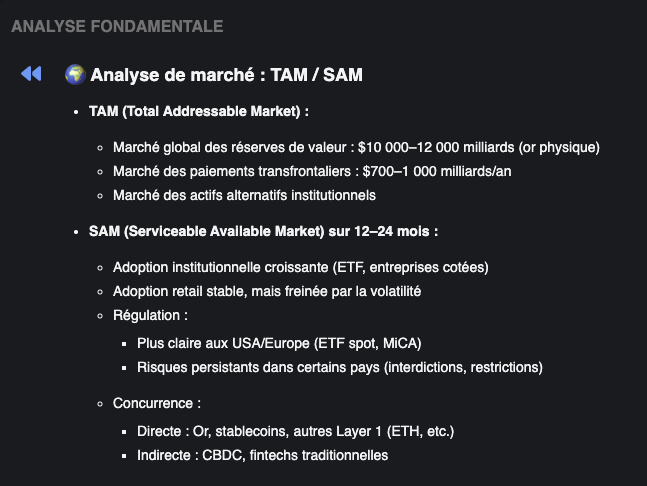 Analyse approfondie d'un crypto-actif dans CIYL